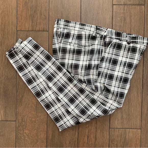 Black and White Plaid Check Pants size 2X - Picture 2 of 6